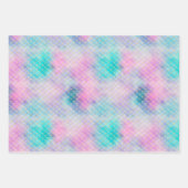 Feuille De Papier Cadeau Fille Rose Violet Aqua Glitzy Sirène Stripes (Devant 2)