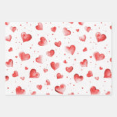 Feuille De Papier Cadeau Fille violet rose rose rouge rayures Anniversaire (Devant 2)