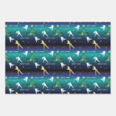 Feuille De Papier Cadeau Filles de baseball softball Noël (Devant 3)