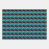 Feuille De Papier Cadeau Filles de baseball softball Noël (Devant)