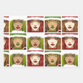 Feuille De Papier Cadeau Filles de vacances (Devant 3)