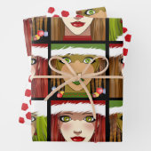 Feuille De Papier Cadeau Filles de vacances (En situation)