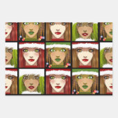 Feuille De Papier Cadeau Filles de vacances (Devant)