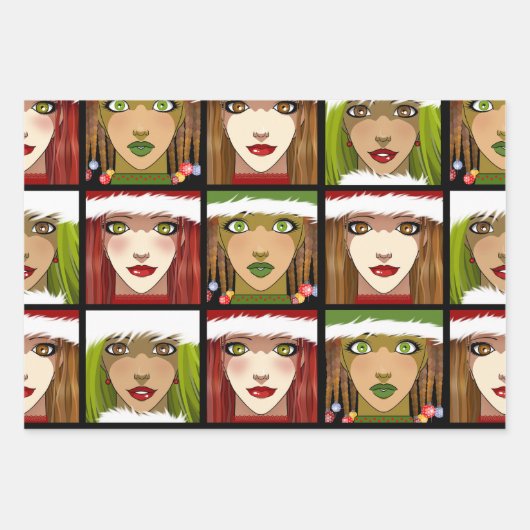 Feuille De Papier Cadeau Filles de vacances (Devant)