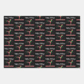 Feuille De Papier Cadeau Filles Gymnastique Elfe de Noël (Devant)