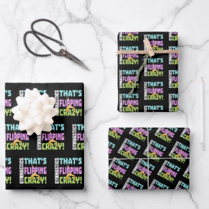 Feuille De Papier Cadeau Filles Gymnastique - Flipping Crazy