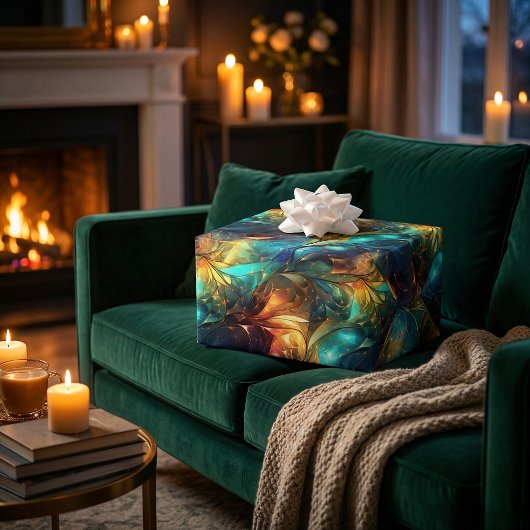 Feuille De Papier Cadeau Fils lumineux : conception 3D de tissage léger