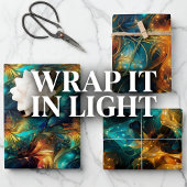 Feuille De Papier Cadeau Fils lumineux : conception 3D de tissage léger