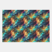 Feuille De Papier Cadeau Fils lumineux : conception 3D de tissage léger (Devant)