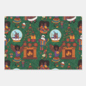 Feuille De Papier Cadeau Fireplace and Kente Cloth (Devant)