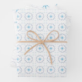 Feuille De Papier Cadeau Flacon de neige bleu d'hiver (En situation)