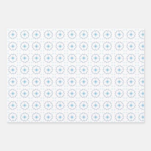 Feuille De Papier Cadeau Flacon de neige bleu d'hiver (Devant)