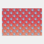 Feuille De Papier Cadeau Flacon de Noël rouge et bleu Abstrait (Devant 2)