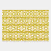 Feuille De Papier Cadeau Flacons de neige en bronze de Noël ocher moutarde (Devant)