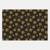 Feuille De Papier Cadeau Flacons de neige en cristal de Noël en noir (Devant 3)