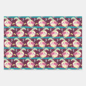 Feuille De Papier Cadeau Flamant rose de Noël de Hipster (Devant)