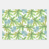 Feuille De Papier Cadeau Flamant rose Et Fleurs Roses Tropiques (Devant 3)