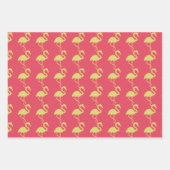 Feuille De Papier Cadeau Flamant rose rose néon Tropical (Devant 2)
