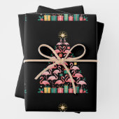Feuille De Papier Cadeau Flamant rose rose Noël Arbre mignon Noël Noël (En situation)