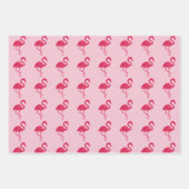 Feuille De Papier Cadeau Flamant rose tropical rose néon (Devant)