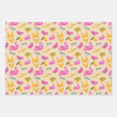 Feuille De Papier Cadeau Flamants roses (Devant)
