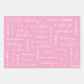 Feuille De Papier Cadeau Flamants roses de Noël personnalisés (Devant 3)