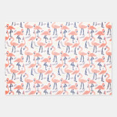 Feuille De Papier Cadeau Flamants roses mignons (Devant 3)