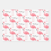 Feuille De Papier Cadeau Flamants roses personnalisés (Devant)