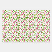 Feuille De Papier Cadeau Flamants roses tropicaux et fleurs (Devant 2)
