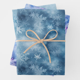 Feuille De Papier Cadeau Flambeaux blancs d'hiver Noël