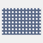 Feuille De Papier Cadeau Flambeaux bleus et blancs en vichy plaid (Devant 2)