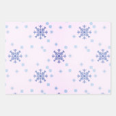 Feuille De Papier Cadeau Flambeaux de Noël d'hiver Neige bleu jaune neige (Devant 3)