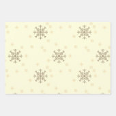 Feuille De Papier Cadeau Flambeaux de Noël d'hiver Neige bleu jaune neige (Devant 2)