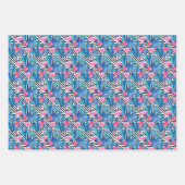 Feuille De Papier Cadeau Flamingo & Palms on Geometric Pattern (Devant 2)
