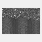 Feuille De Papier Cadeau Flamme blanc noir brille bois rustique (Devant)