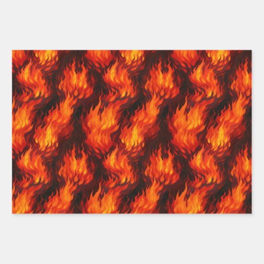 Feuille De Papier Cadeau Flamme de feu (Devant)
