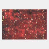 Feuille De Papier Cadeau Flammes de Crison et d'Or (Devant)