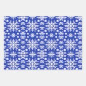Feuille De Papier Cadeau Flammes de neige Abstraites en bleu (Devant)