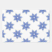 Feuille De Papier Cadeau Flammes de neige Abstraites Indigo Blue (Devant 2)