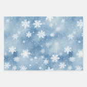 Feuille De Papier Cadeau Flammes de neige de Noël Ciel bleu (Devant)