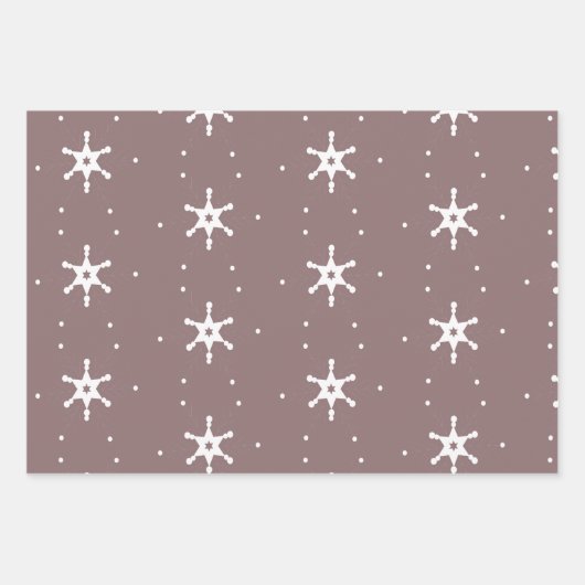 Feuille De Papier Cadeau Flammes de neige géométriques Motif de Noël (Devant)