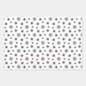 Feuille De Papier Cadeau Flammes de neige noires de Noël sur arrière - plan (Devant)