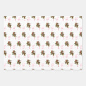 Feuille De Papier Cadeau Flammes de neige roses, Bas et cloches (Devant 2)