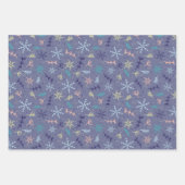 Feuille De Papier Cadeau Flammes de neige tombant Bouges de pin soufflant b (Devant 2)