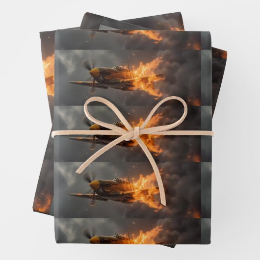 Feuille De Papier Cadeau Flammes du ciel : l'odeur d'un Spitfire (En situation)