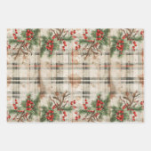 Feuille De Papier Cadeau Flannel Plaid cadeau de vacances hiver (Devant)
