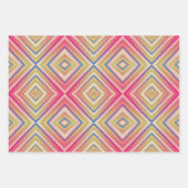 Feuille De Papier Cadeau Flashs de rose Motif diamant alternatif (Devant 3)