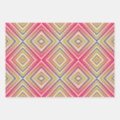 Feuille De Papier Cadeau Flashs de rose Motif diamant alternatif (Devant)