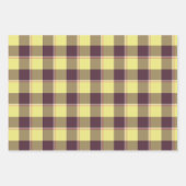 Feuille De Papier Cadeau Flax and Livid Brown Plaid Yellow (Devant)