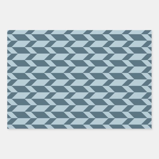 Feuille De Papier Cadeau Flèche à deux tons gras Chevron Tons muets (Devant)